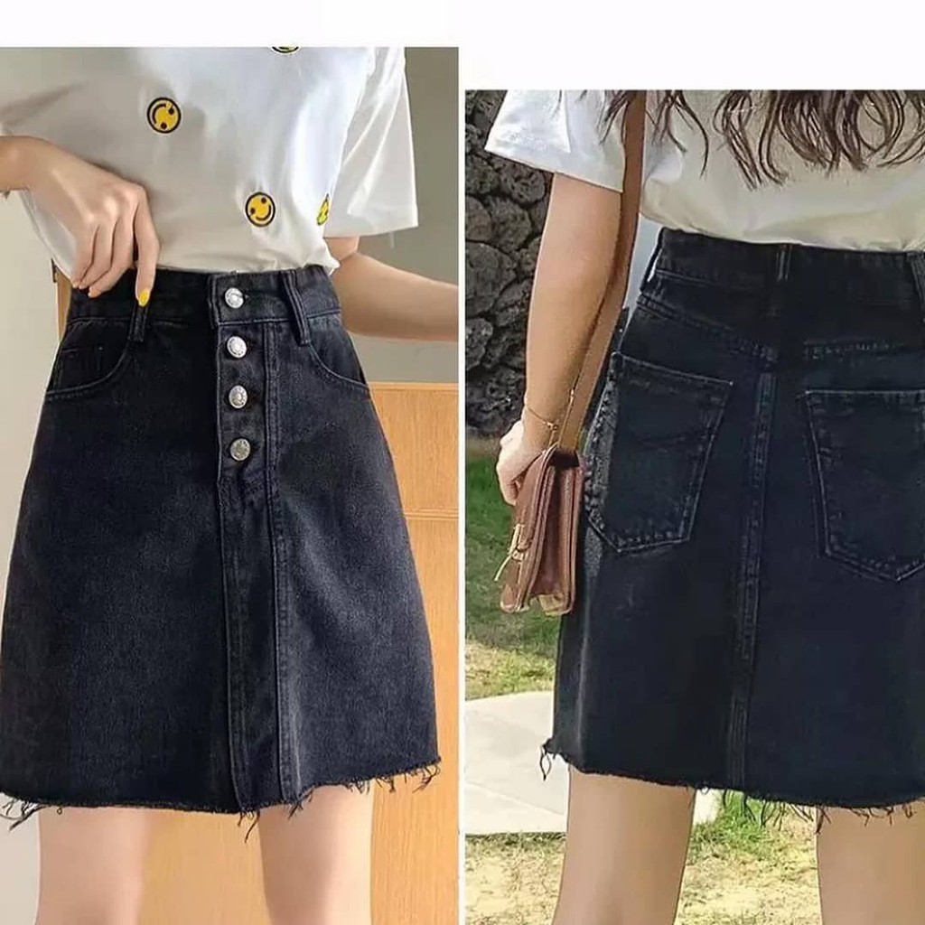 [Sẵn 2xl 3xl 4xl 5xl] Chân Váy Bò Chữ A Bigsize, Chân Váy Jean Đen Ngắn Cạp Cao Có Size Lớn 50kg- 120kg | BigBuy360 - bigbuy360.vn