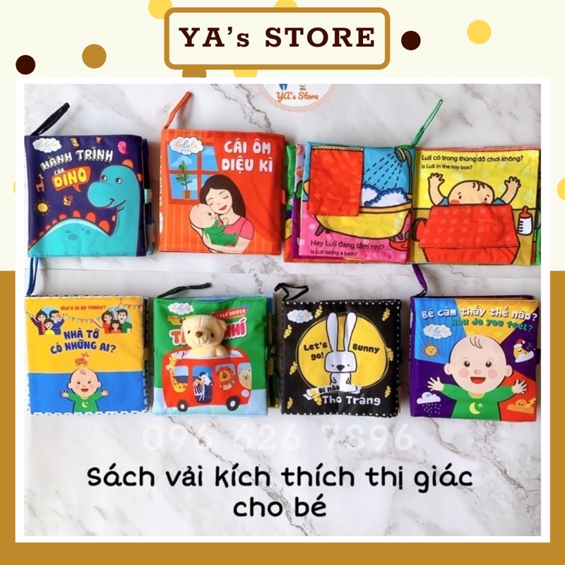 Sách Vải Kích Thích Thị Giác, Xúc Giác, Thính Giác, Giúp Trẻ Phát Triển Trĩ Não Và Ngôn Ngữ Toàn Diện