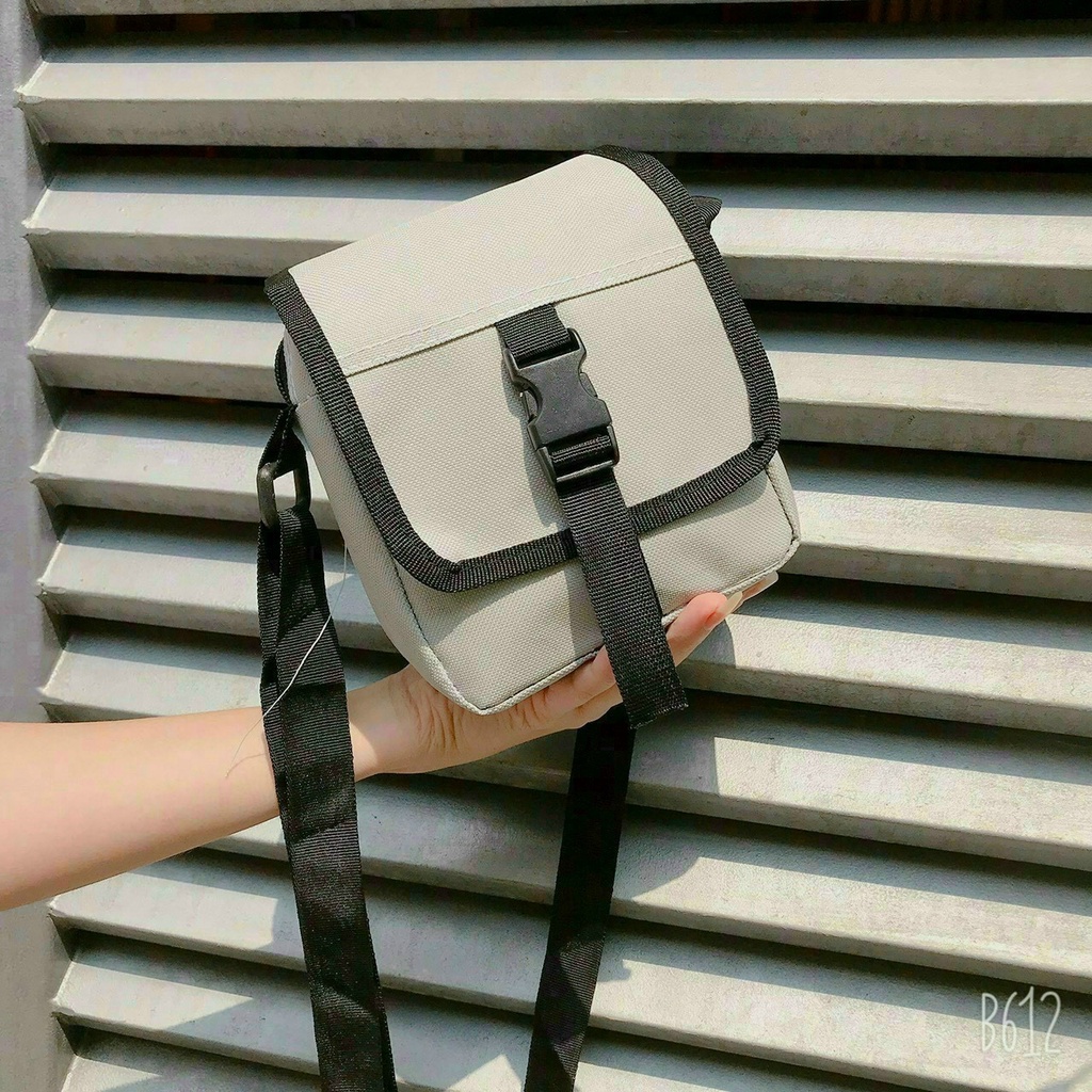 Túi đeo chéo khoá gài nam nữ mini vải canvas nhỏ gọn giá rẻ đẹp dễ thương | BigBuy360 - bigbuy360.vn