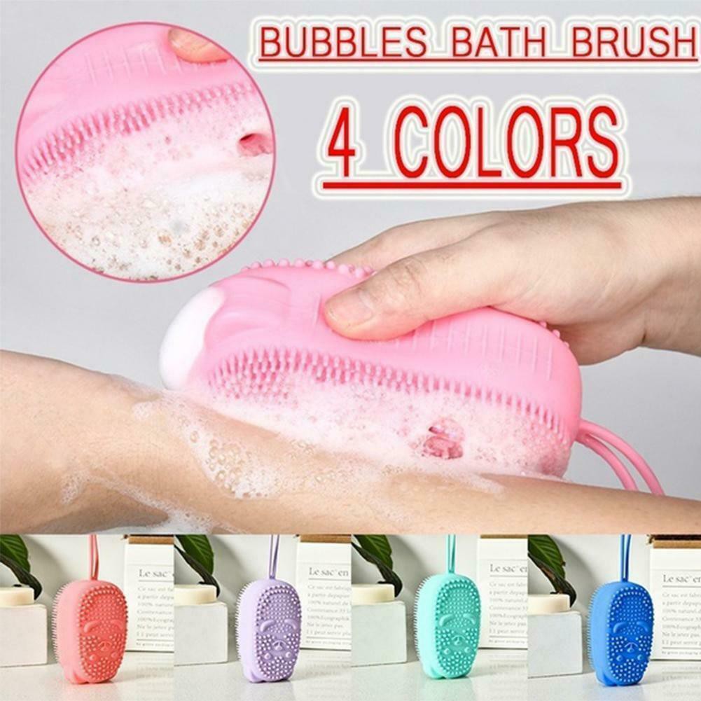 Mút Tắm Silicon Bubbles Bath Brush 2 Mặt Tạo Bọt Cao Cấp Hàn Quốc (giao màu ngẫu nhiên)