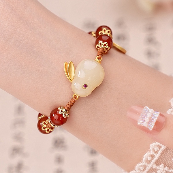 [Hàng Mới] Vòng Tay Dây Bện Mặt Thỏ Biến Hình Fu Thiết Kế Thời Trang Cho Nữ