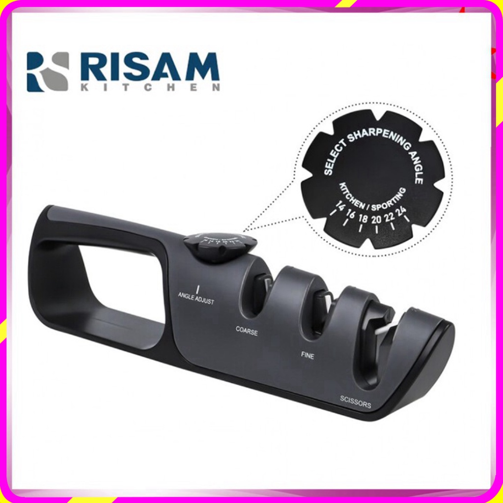 Dụng cụ mài dao, kéo 3 trong 1 cao cấp Risam RM-023 - BẢO HÀNH 6 THÁNG