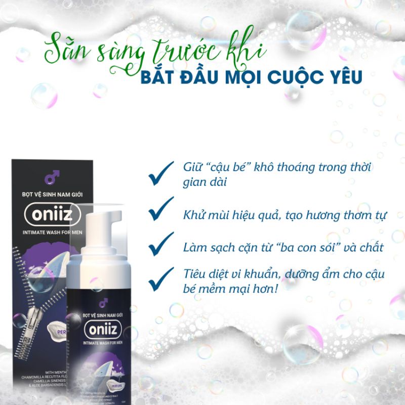 Bọt vệ sinh nam giới Oniiz - Dung dịch vệ sinh nam tạo bọt 100ml