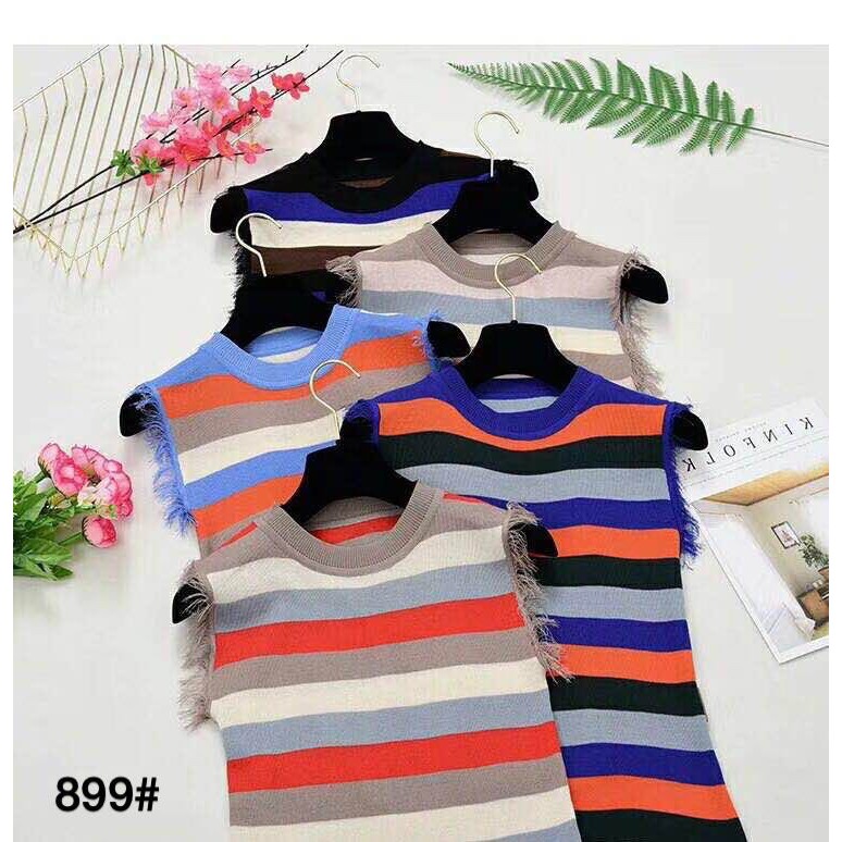 G11. 899. ÁO LEN SỌC TUA SÁT NÁCH