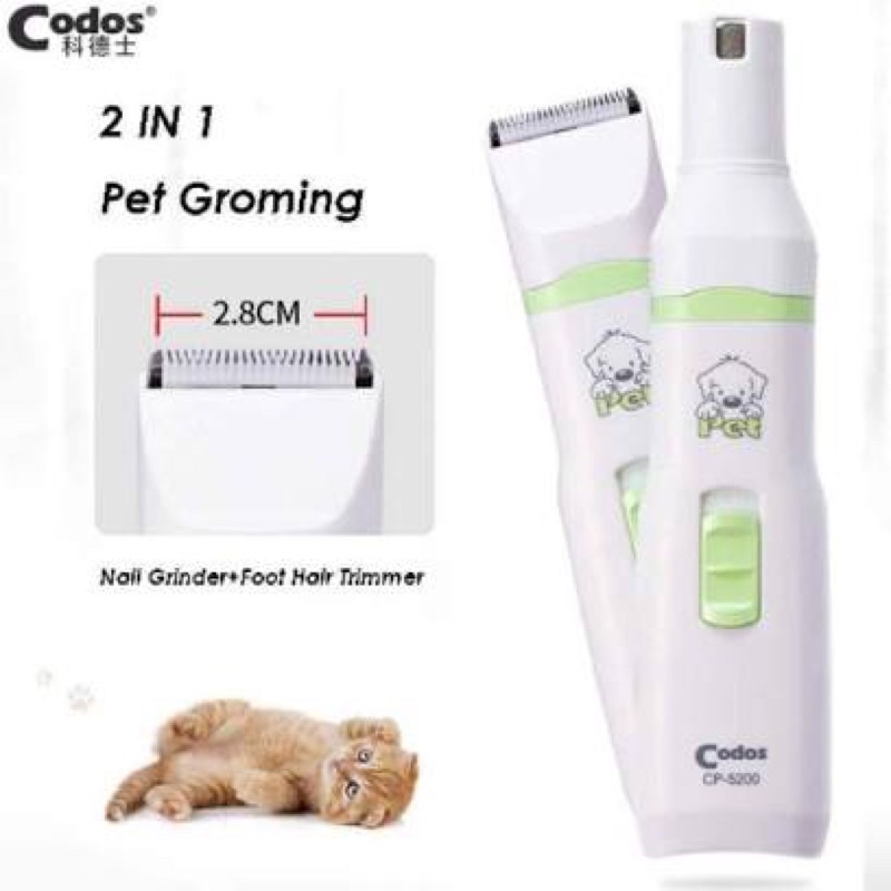 [CODOS CP-5200] Tông Đơ Cắt Tỉa Thú Cưng 2in1 [Cắt Tỉa &amp; Mài Móng]