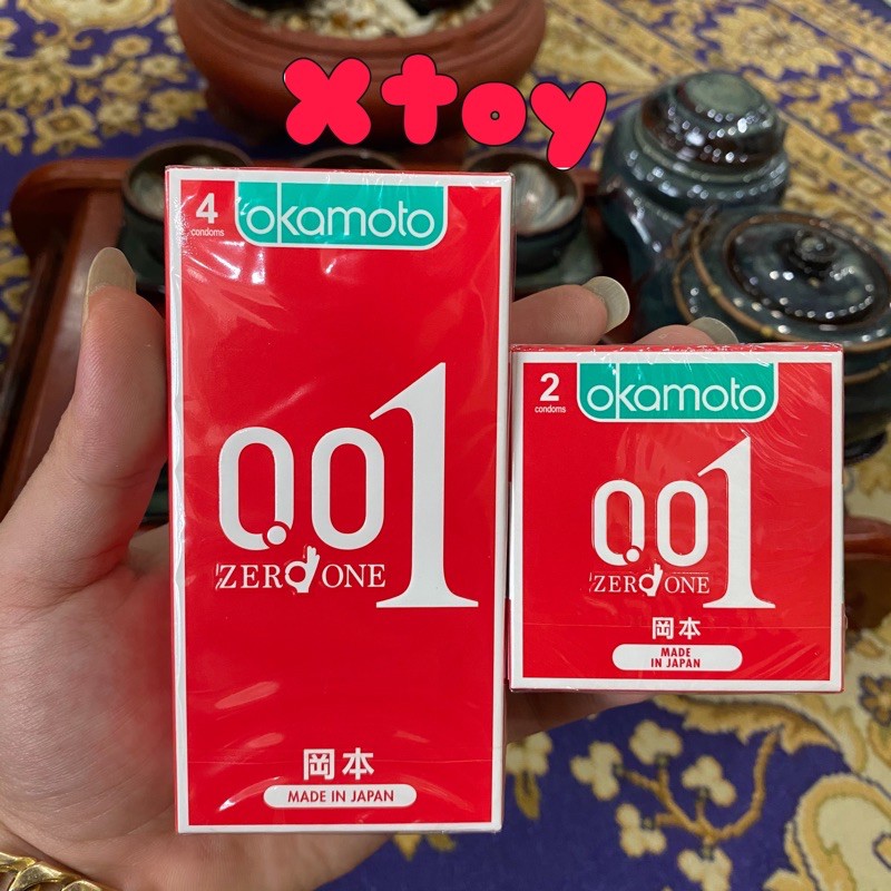 Bao Cao su Siêu mỏng Vượt Trội Okamoto 0.01 Nhật Bản- Hộp 2 Chiếc và 4 Chiếc