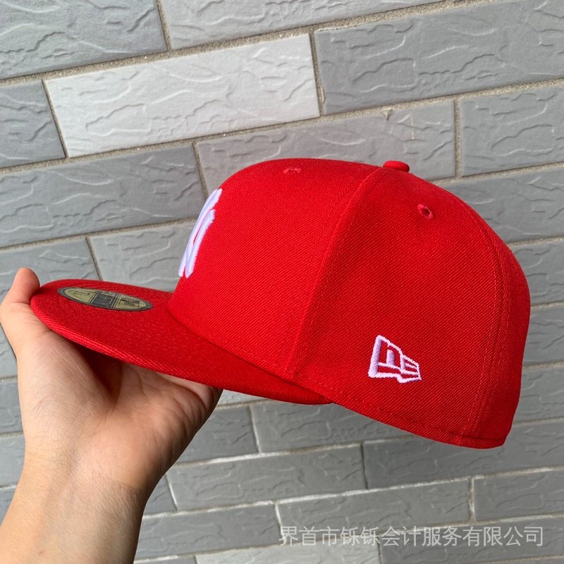 Mũ Lưỡi Trai Màu Đỏ Thêu Chữ Ny Yankees 59FIFTY plus size