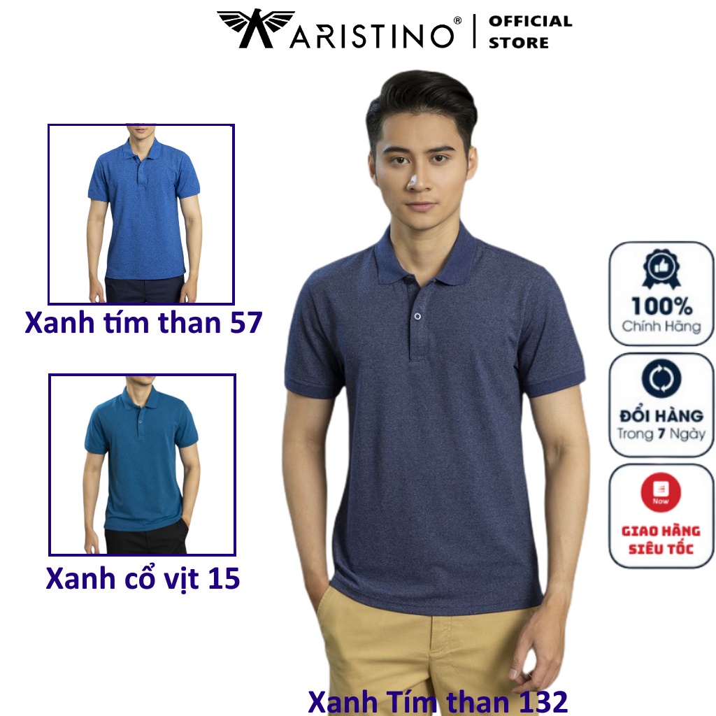 Áo Thun Nam Có Cổ Polo Nam Ngắn Tay Aristino APS014S1 Trơn Màu Chất Liệu CVC Cao Cấp Chất Lượng Dáng Regular Suông Nhẹ