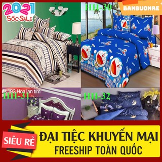 Bộ 1 ga chun kèm 2 vỏ gối nằm poly chát chọn mẫu
