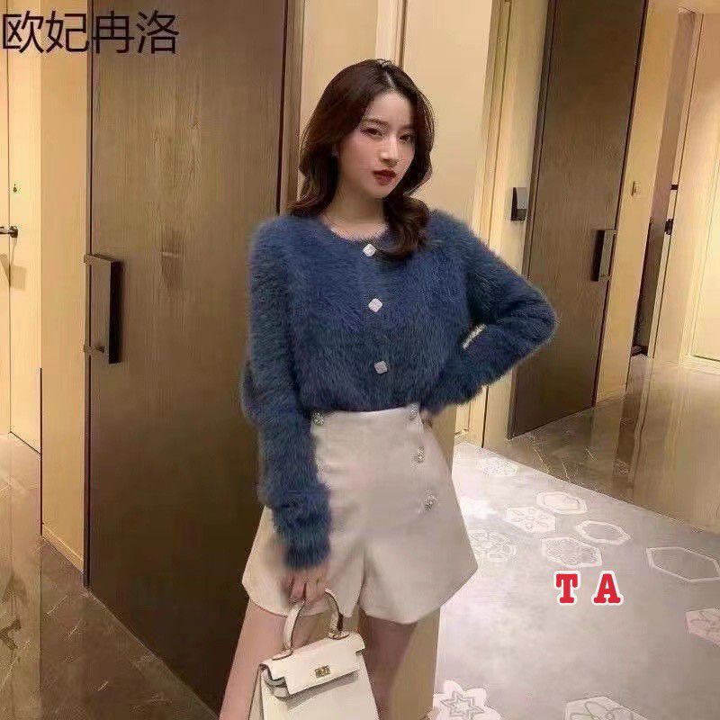Áo khoác lông cổ tròn 4 khuy hàng QCL1