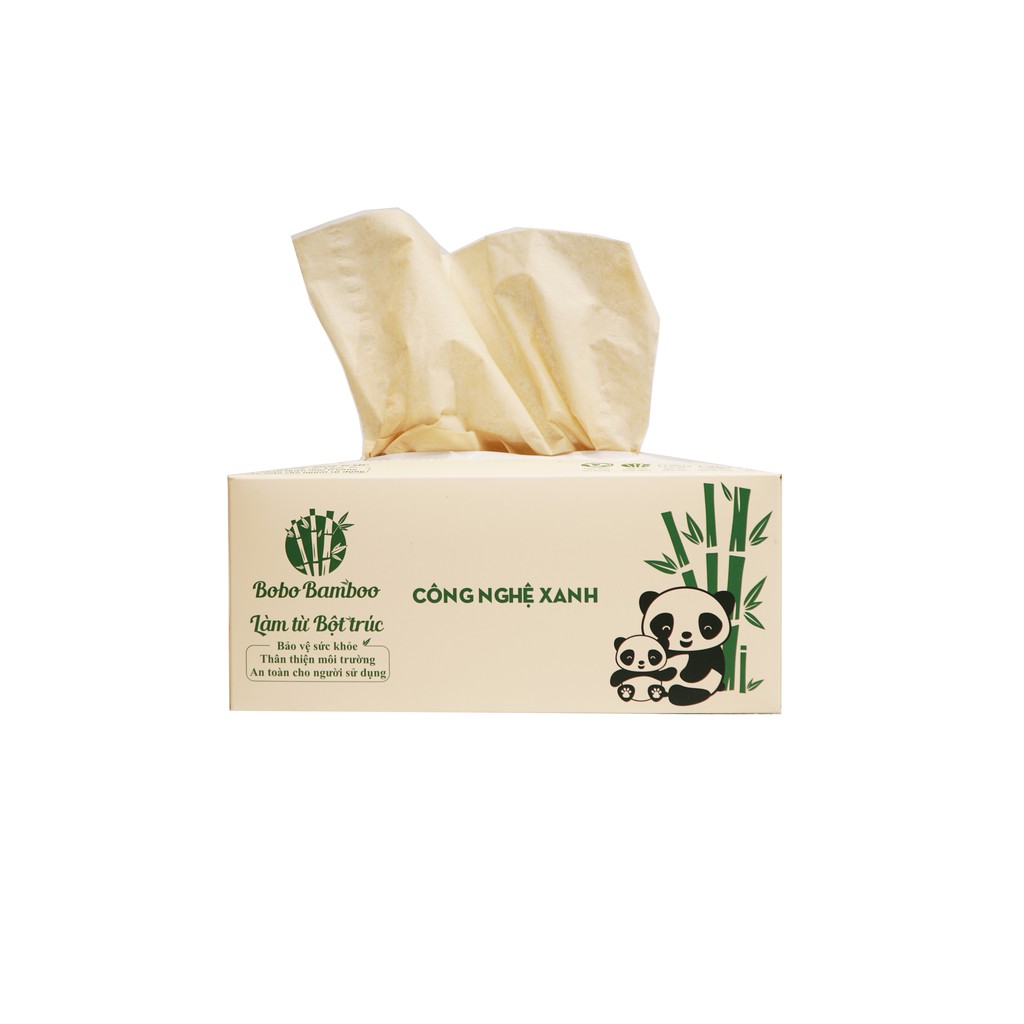 50 Hộp Giấy Gấu Trúc Bobo Bamboo Cao Cấp 100 tờ/hộp Siêu Dai