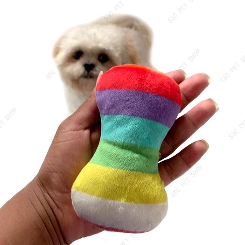 GỐI ÔM HÌNH XƯƠNG CẦU VỒNG CHO THÚ CƯNG CHÓ MÈO