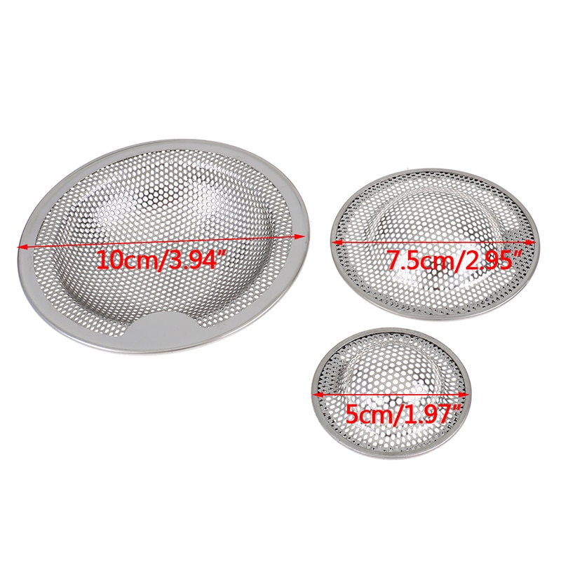Lưới lọc rác bằng thép không gỉ tiện lợi cho bồn rửa chén cỡ S / M / L