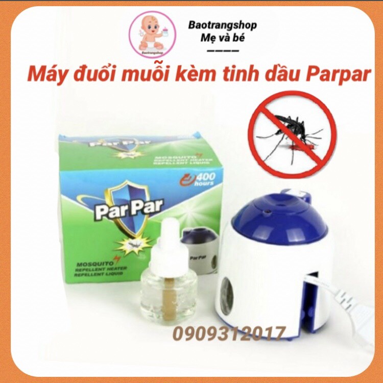 Máy đuổi muỗi xông tinh dầu kèm tinh dầu Parpar an toàn cho bé