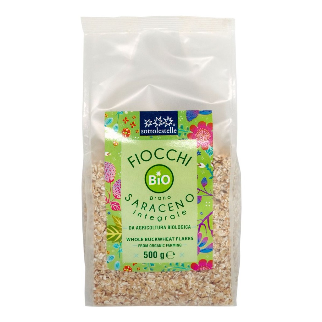 Kiều mạch hữu cơ cán dẹp Sotto 500g Organic Whole Buckwheat Flakes