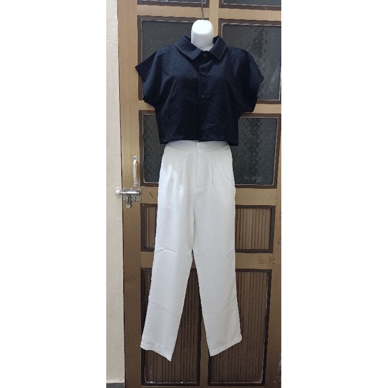 sét áo croptop và quần dài 199k