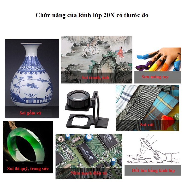 Kính Lúp 20X Có Thước Đo