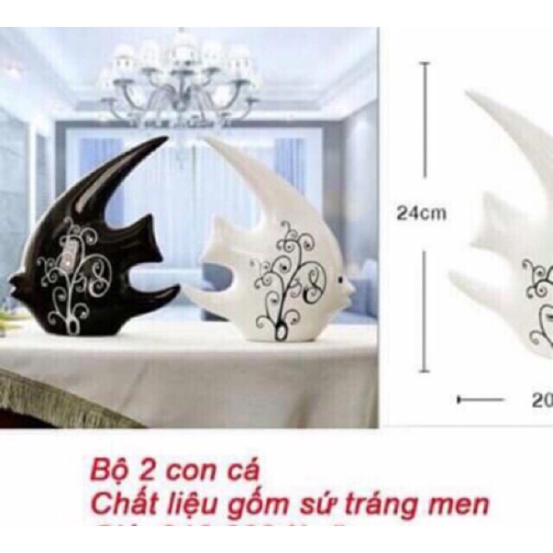 Bộ cá chất liệu gốm sứ tráng men