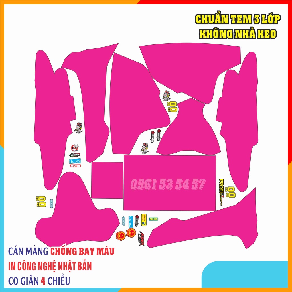 Tem xe wave loại cao cấp    chống bay mầu - chống nước