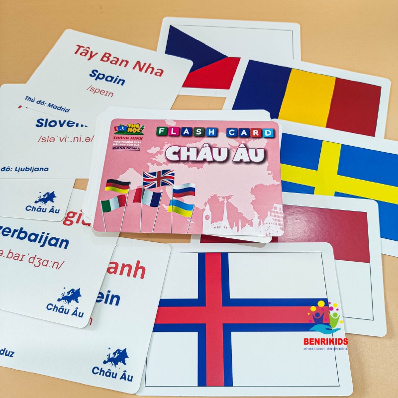 Trọn Bộ 175 Thẻ Học Song Ngữ Quốc Kỳ Các Quốc Gia Trên Thế Giới FlashCard Thông Minh Theo Phương Pháp Glenn Doman