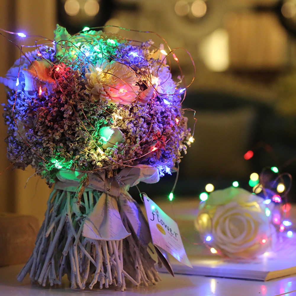 1M 2M 3M Button Battery Powered U Shape LED String Lights For Xmas Tree Party Wedding Christmas Decoration