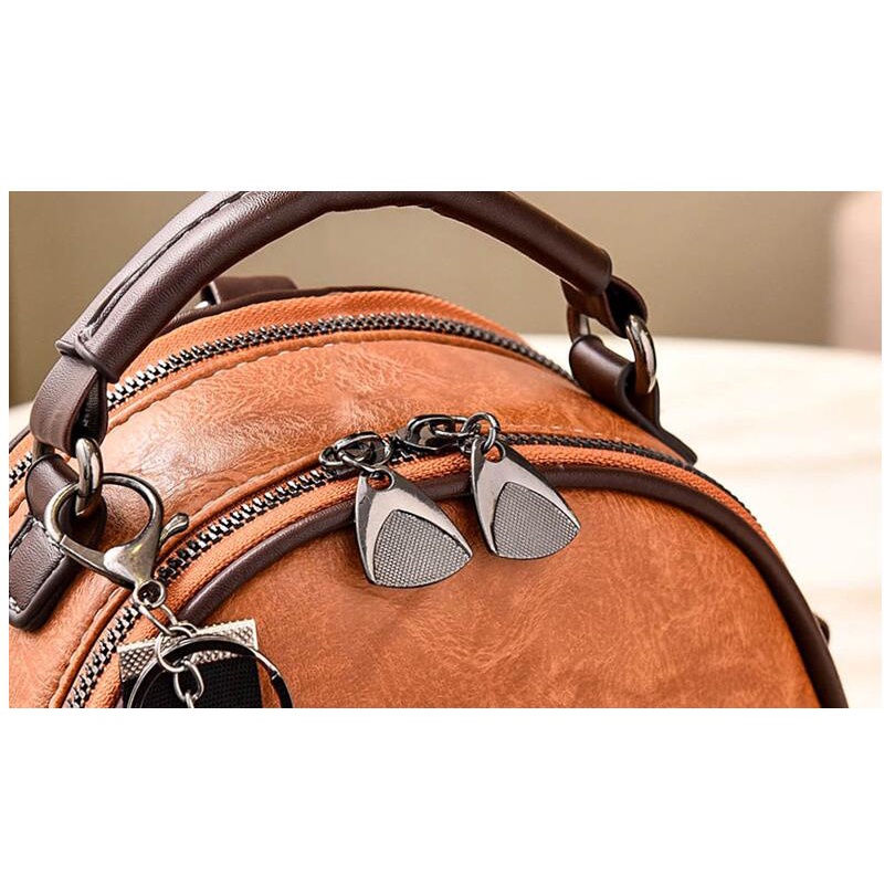 Balo da mini CHUWANGLIN thời trang phong cách vintage cho nữ