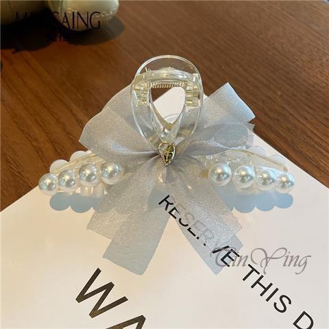 GETNOIVAS Kẹp tóc càng cua 11.1cm bằng acrylic dày đính nơ duyên dáng cho nữ