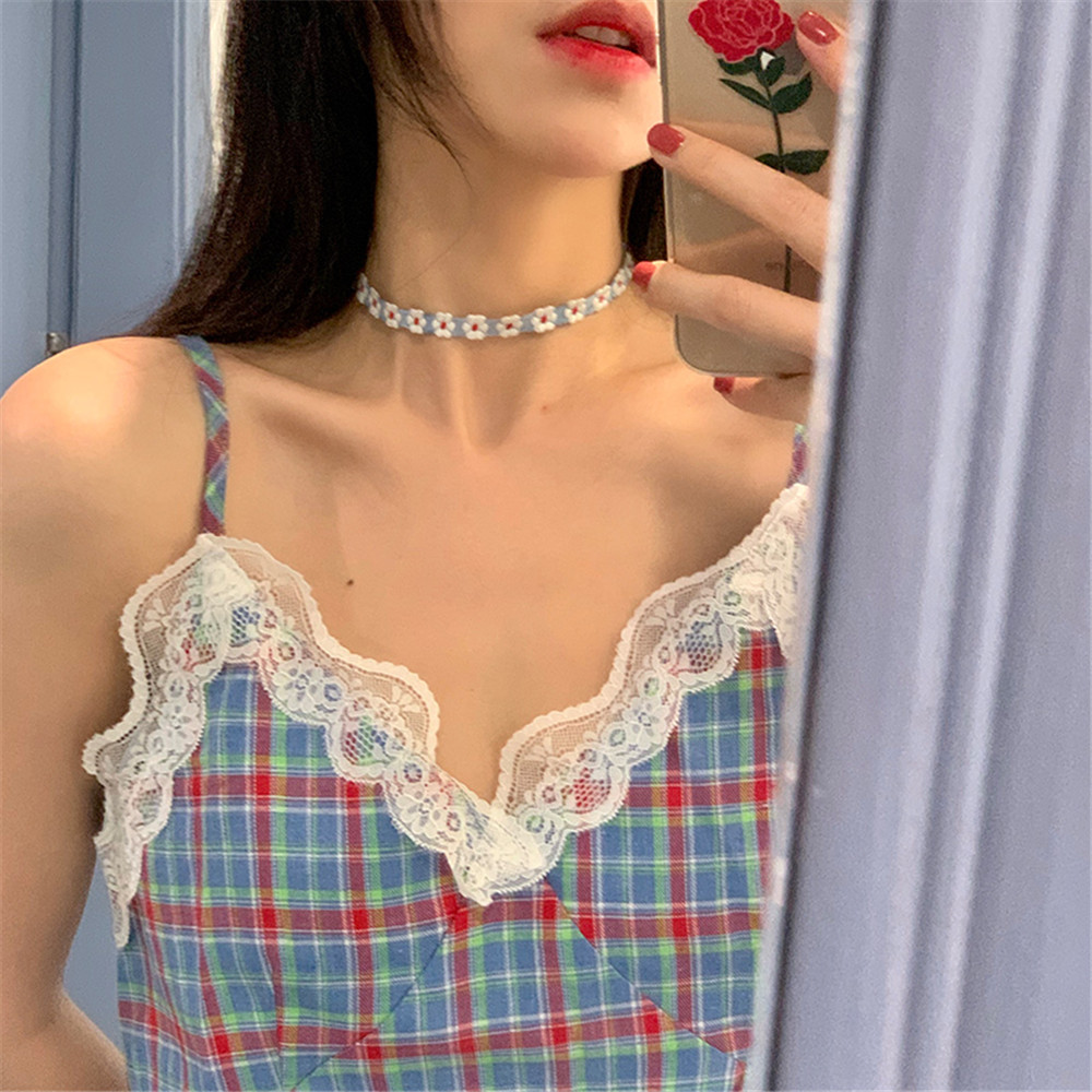 Vòng Cổ Choker Họa Tiết Hình Hoa Cúc Phong Cách Hàn Quốc Cho Nữ