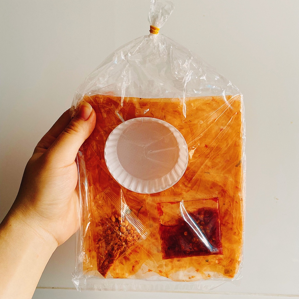 Bánh Tráng Chấm Dẻo Tôm Ớt UNIN Bánh Tráng Trộn Cay Kèm Muối Tôm Ăn Là Mê - Ăn Vặt Ngon BT006