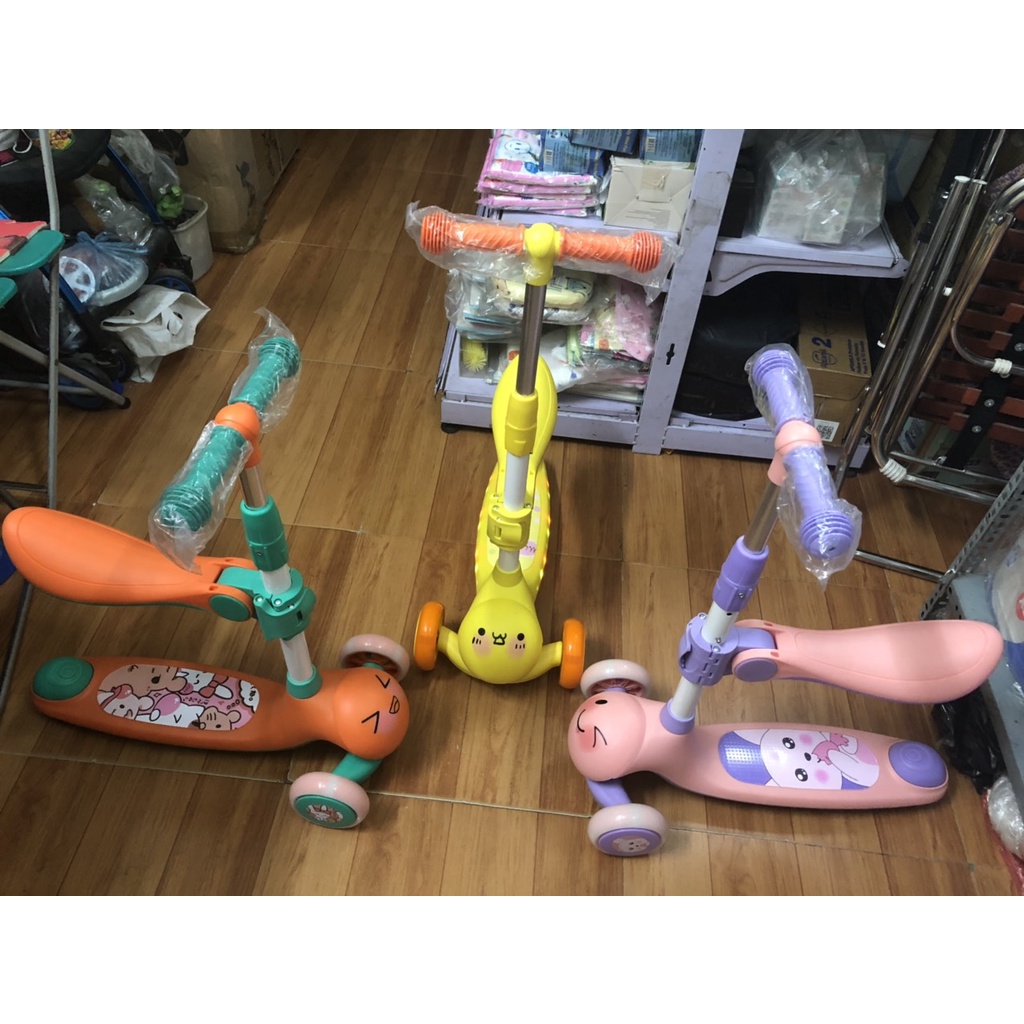 Xe Trượt Scooter 3 In 1 Mẫu mới Nhất 2021 ( Mẫu Heo Peppa Pig ) Panda Gấu Tùy Chọn