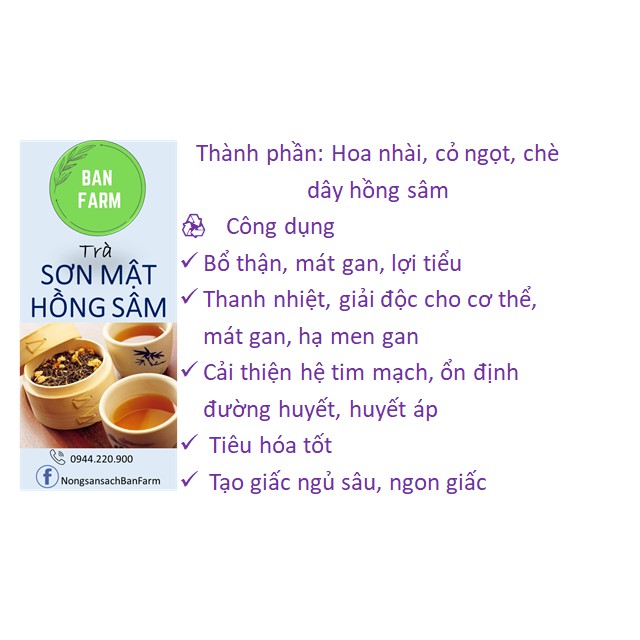 Trà sơn mật hồng sâm LOẠI 1 - gói 250g