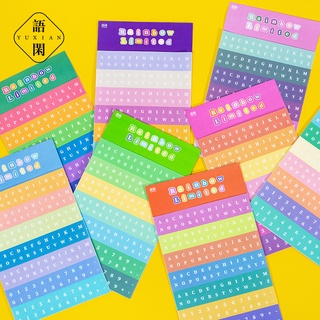 Bộ 2 Tờ Hình Dán Họa Tiết Chữ Cái Nhiều Màu Sắc Dùng Để Trang Trí
