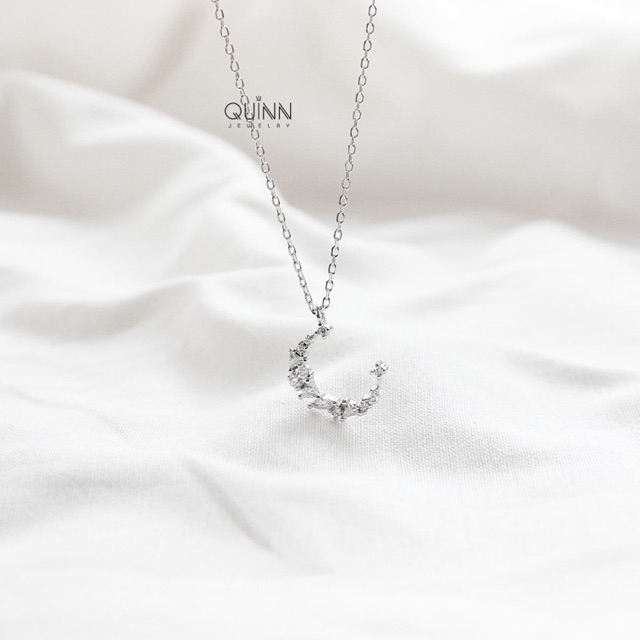 Dây chuyền Selena, Dây chuyền mặt trăng đính đá bạc 925 Quinn Jewelry