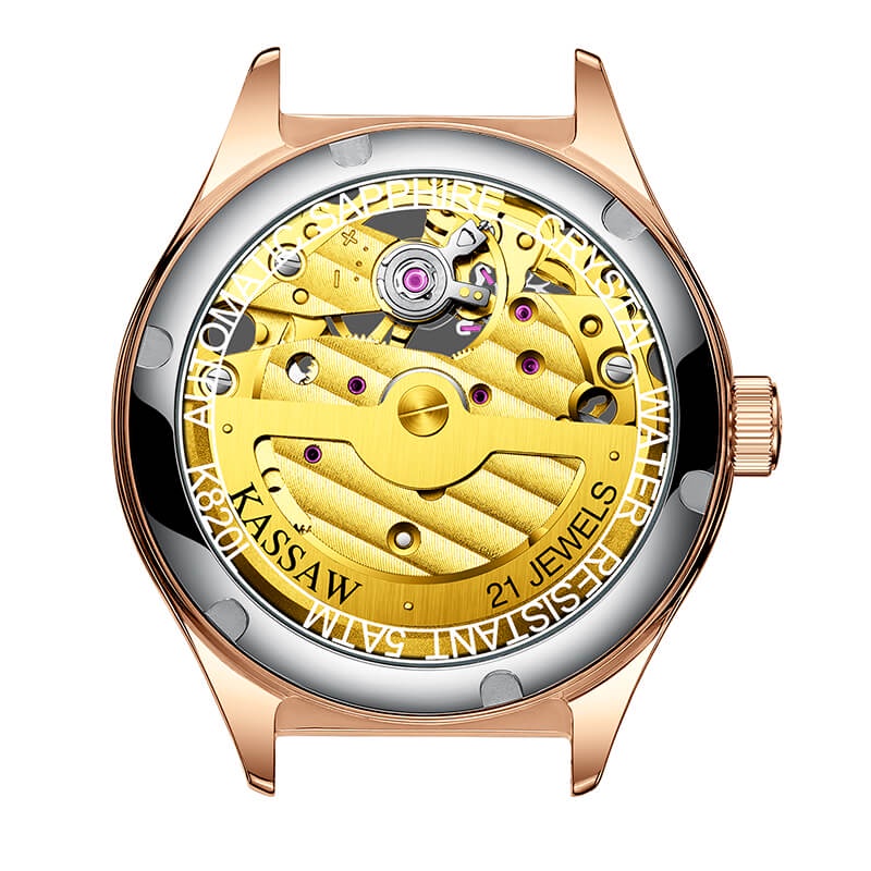 Đồng hồ nữ chính hãng KASSAW K820-6 Kính sapphire ,chống xước,Chống nước 50m ,BH 24 tháng,Máy cơ (Automatic) ,dây da xịn
