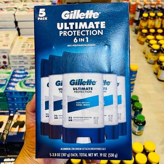 Lăn khử mùi nam dạng Gel Gillette Ultimate Protection 6-in-1 Antiperspirant- Mỹ in Shop Gia Đình