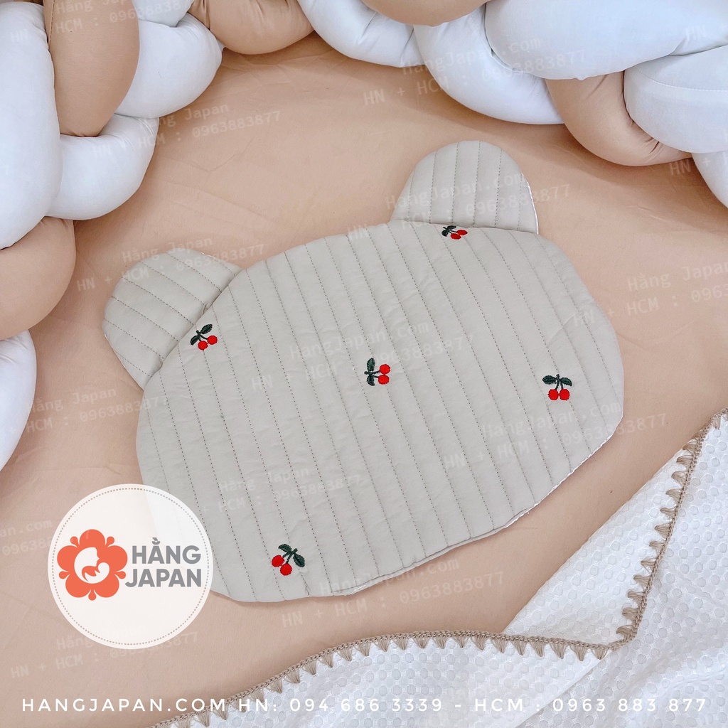 Gối cotton thoáng khí hình gấu thỏ xinh xắn dành cho em bé sơ sinh
