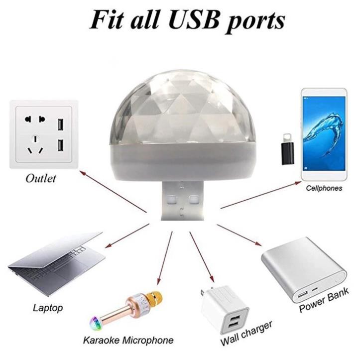 Đèn Led 7 Màu Vũ Trường Nguồn USB Cảm Ứng Theo Nhạc