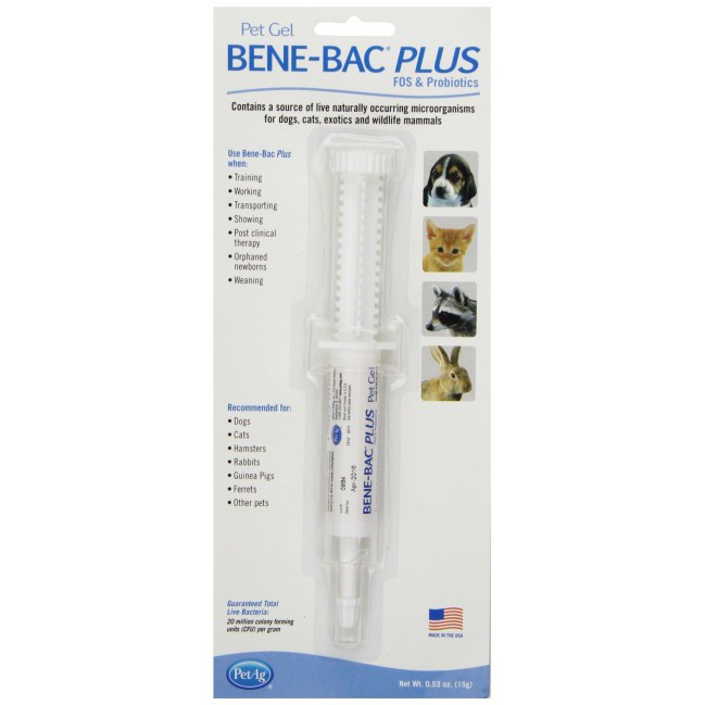 Men tiêu hóa cho chó mèo PetAg Benebac Plus tuýp 15g