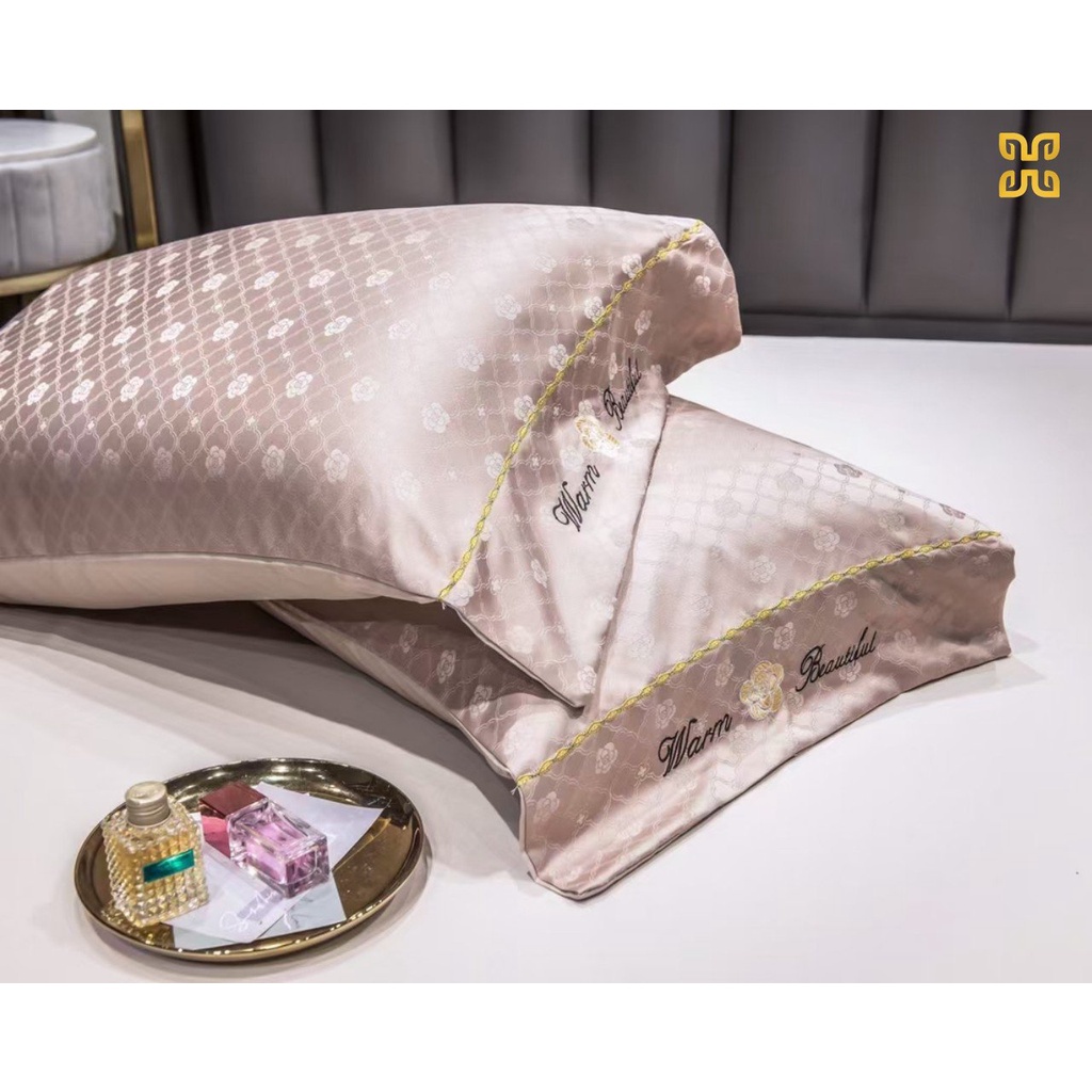 Bộ chăn ga gối lụa 60S cao cấp- Chất liệu lụa 60S mềm mịn mát, họa tiết in 3D sang trọng cho không gian phòng ngủ