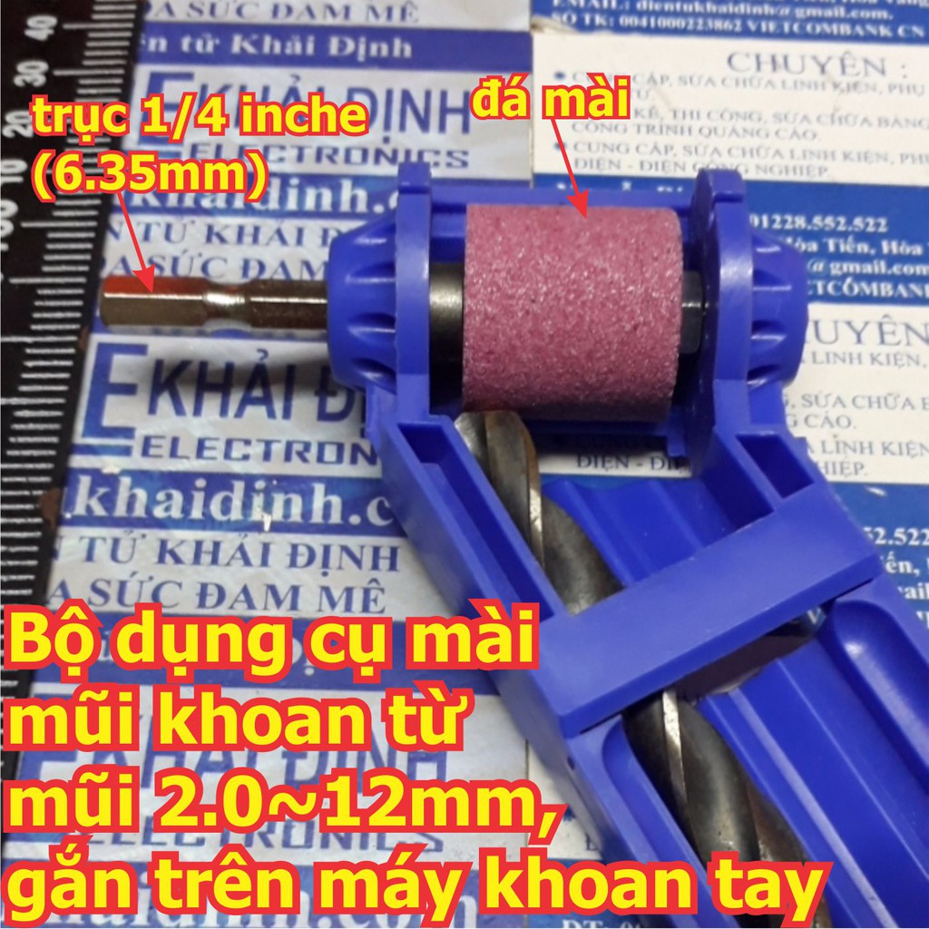 Bộ dụng cụ mài mũi khoan từ mũi 2.0~12mm, gắn trên máy khoan tay kde5949