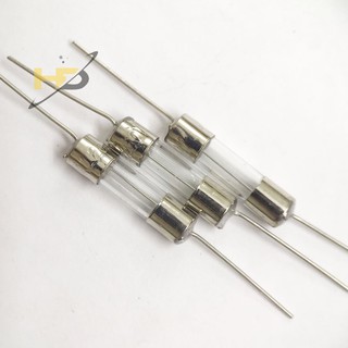 Linh Kiện Bếp Từ, Gói 10 Con Cầu Chì Chân Cắm Ống Thủy Tinh F20A 250V 5x20mm