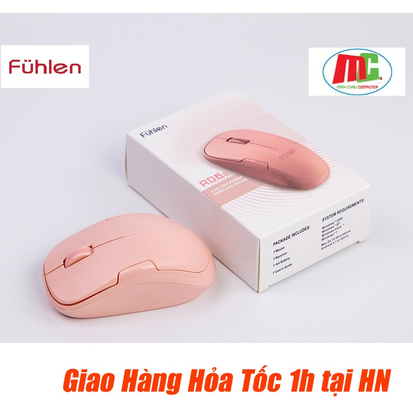 Chuột Không Dây Fuhlen A06G Pink (Màu Hồng) - Hàng Chính Hãng Bảo Hành 2 Năm