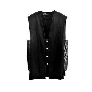 Áo Vest Nam Nữ 12.DESTINY Chi Tiết Khoét Ngực Cúc Bấm Kim Loại Chất Liệu Premium Cotton Màu Đen (THIẾT KẾ ĐỘC QUYỀN)