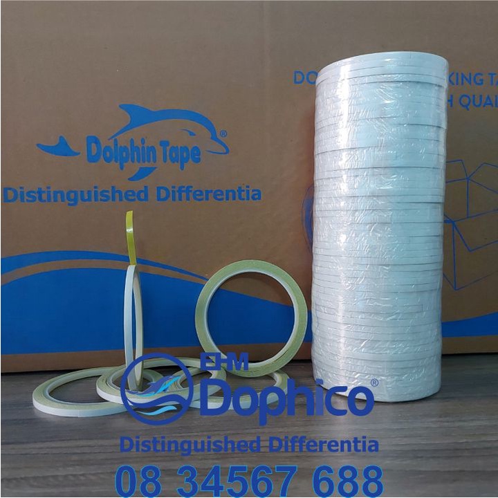 Băng dính 2 mặt vàng thêu bản rộng 5mm – Dùng trong công tác VPP, dán hồ sơ, bao thư, bưu thiếp, hộp quà..