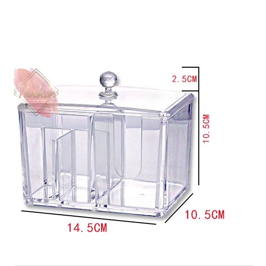 Hộp đựng bông tẩy trang, bông tai, mỹ phẩm bằng nhựa mika cao cấp - PB12 | BigBuy360 - bigbuy360.vn