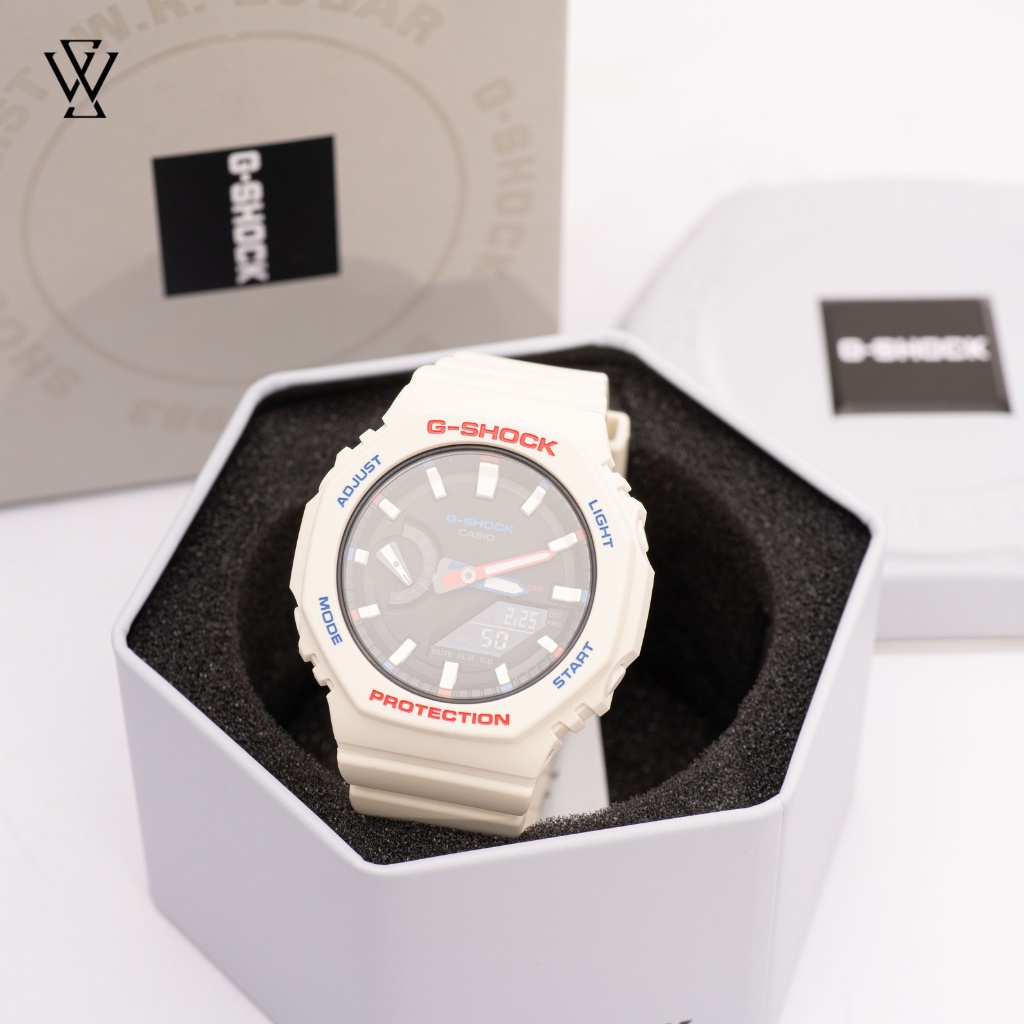 Đồng Hồ Pin/Quatz Nam Casio G-Shock WATCHSTORE GMA-S2100WT-7A1DR Mặt Kính Khoáng 46mm, Vỏ Và Dây Nhựa Bền Bỉ