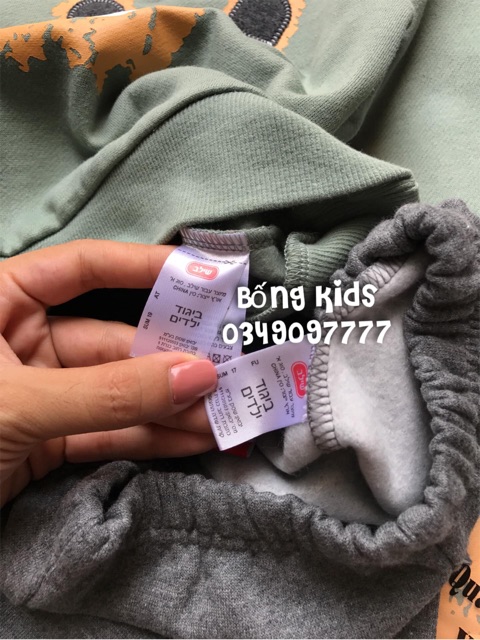 Bộ Nỉ Bé Trai Gấu Xanh Lá Shilav