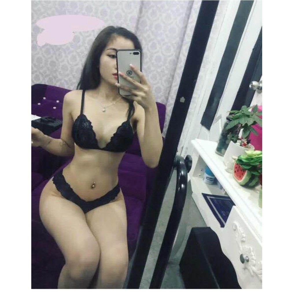 Đồ lót nữ đen huyền bí mút mỏng Nội y nữ sexy nóng bỏng gợi cảm thiết kế cao cấp vải ren gồm cả quần lót và áo lót