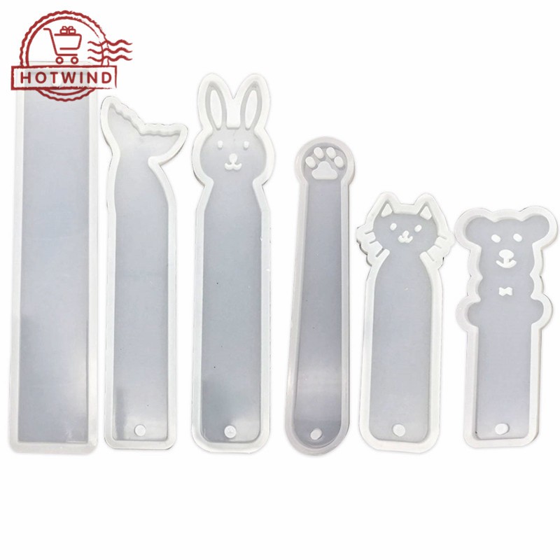 Bộ 6 khuôn silicon tạo hình miếng đánh dấu sách tự hoàn thiện tại nhà