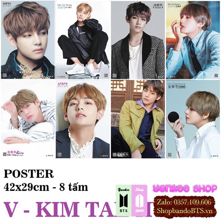 Poster V Taehyung BTS A3, Giấy Dán Tường Kpop